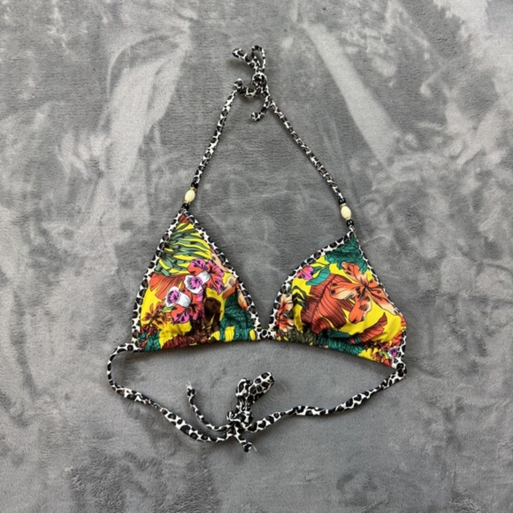 Lascana Bikini Top Womens 34A/B Multicolor Floral Animal Print Triangle Swimwear